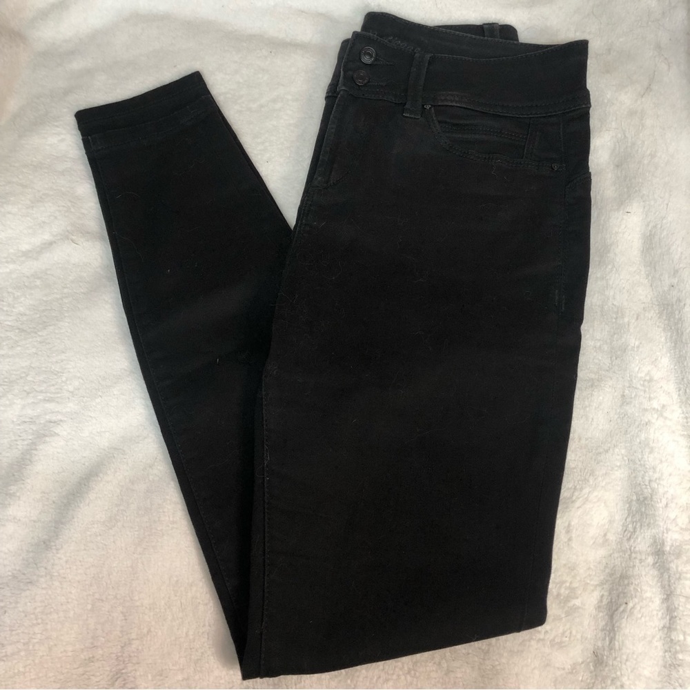 Bootlegger Black Push Up High Rise Double Button Skinny Jeans Size 26